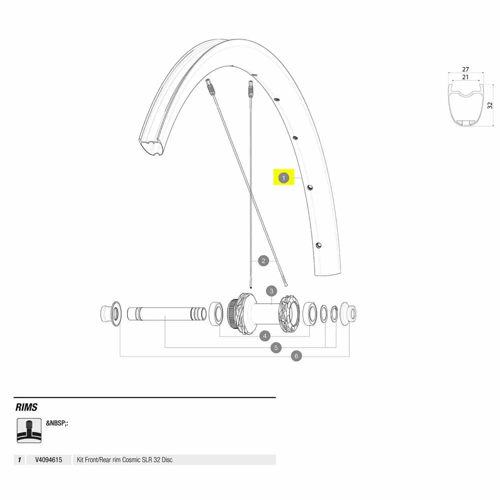 Mavic Cosmic Slr 32 Disc Landeveissykkel Felg, Black, 700 - 28" 24H