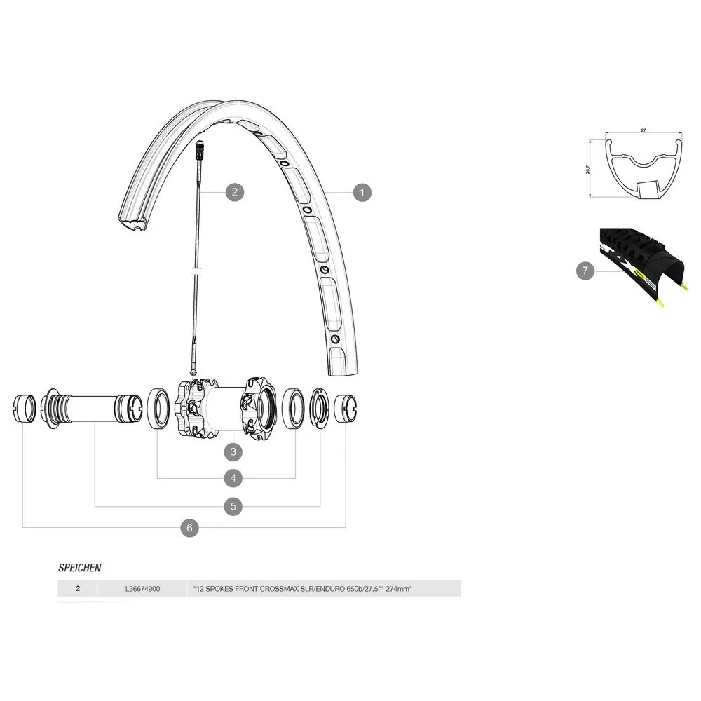 Mavic Crossmax Enduro/slr/xl Wts/xl+sl Supermax 27.5 2014-15 Venstre Eiker 12 Enheter