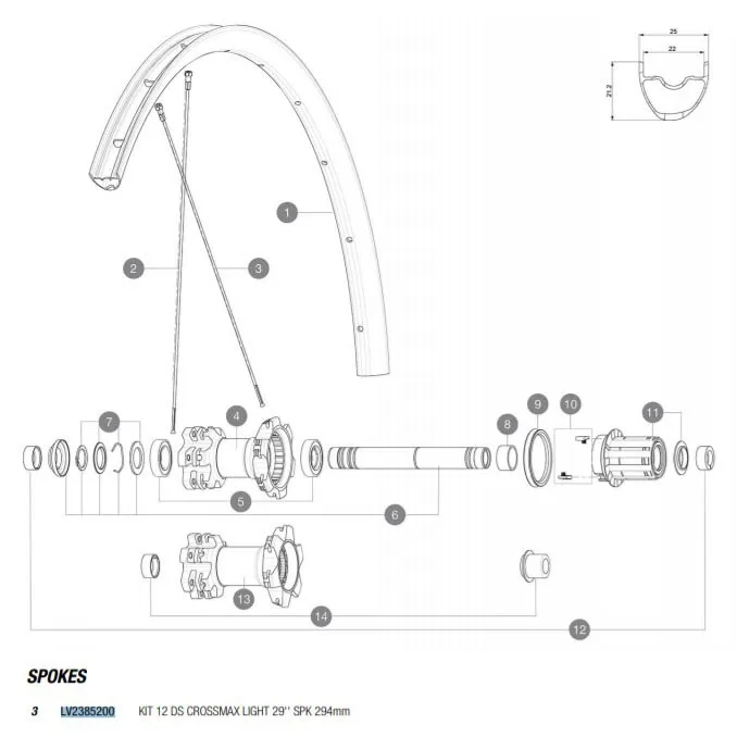 Mavic Crossmax Light 12 296mm Eikekit