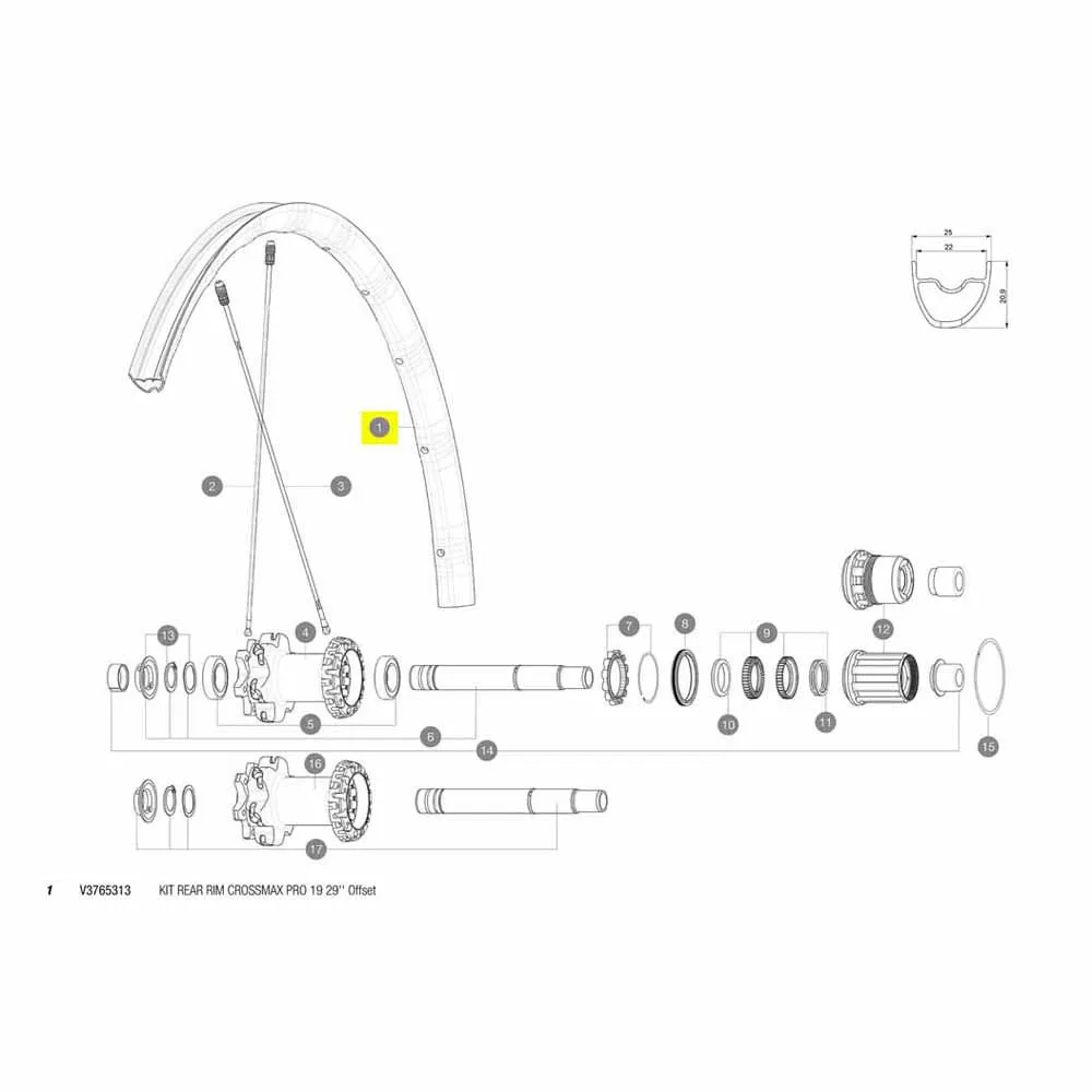 Mavic Crossmax Pro 19 29´´ Bakre Eiker, Black, 29"