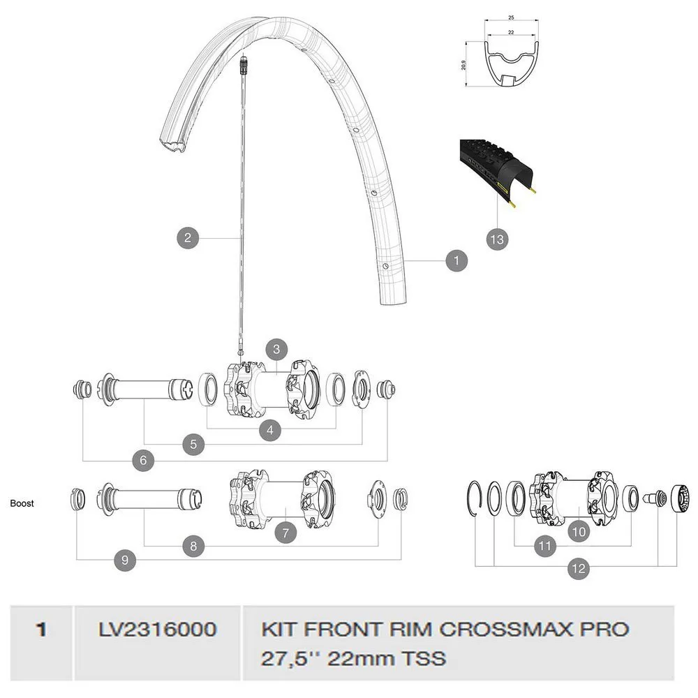 Mavic Crossmax Pro Tubeless Framfelg