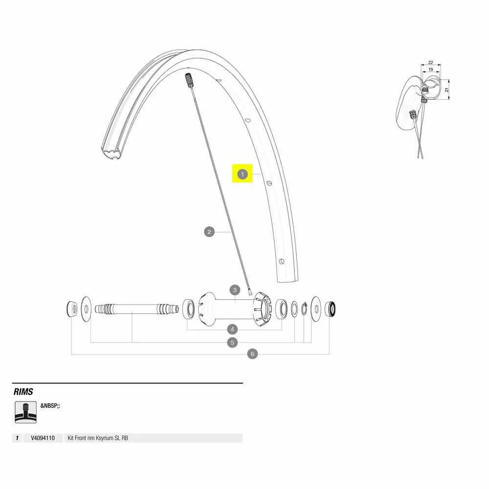 Mavic Front Ksyrium Sl Rb Landeveissykkel Felg, Black, 700 - 28"