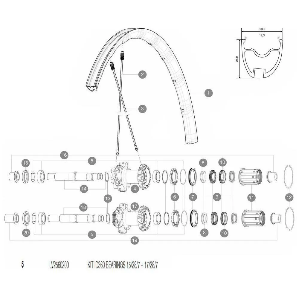 Mavic Id360 Baknavslager, Silver / black, One Size Mavic Id360 Baknavslager, Silver / black, One Size