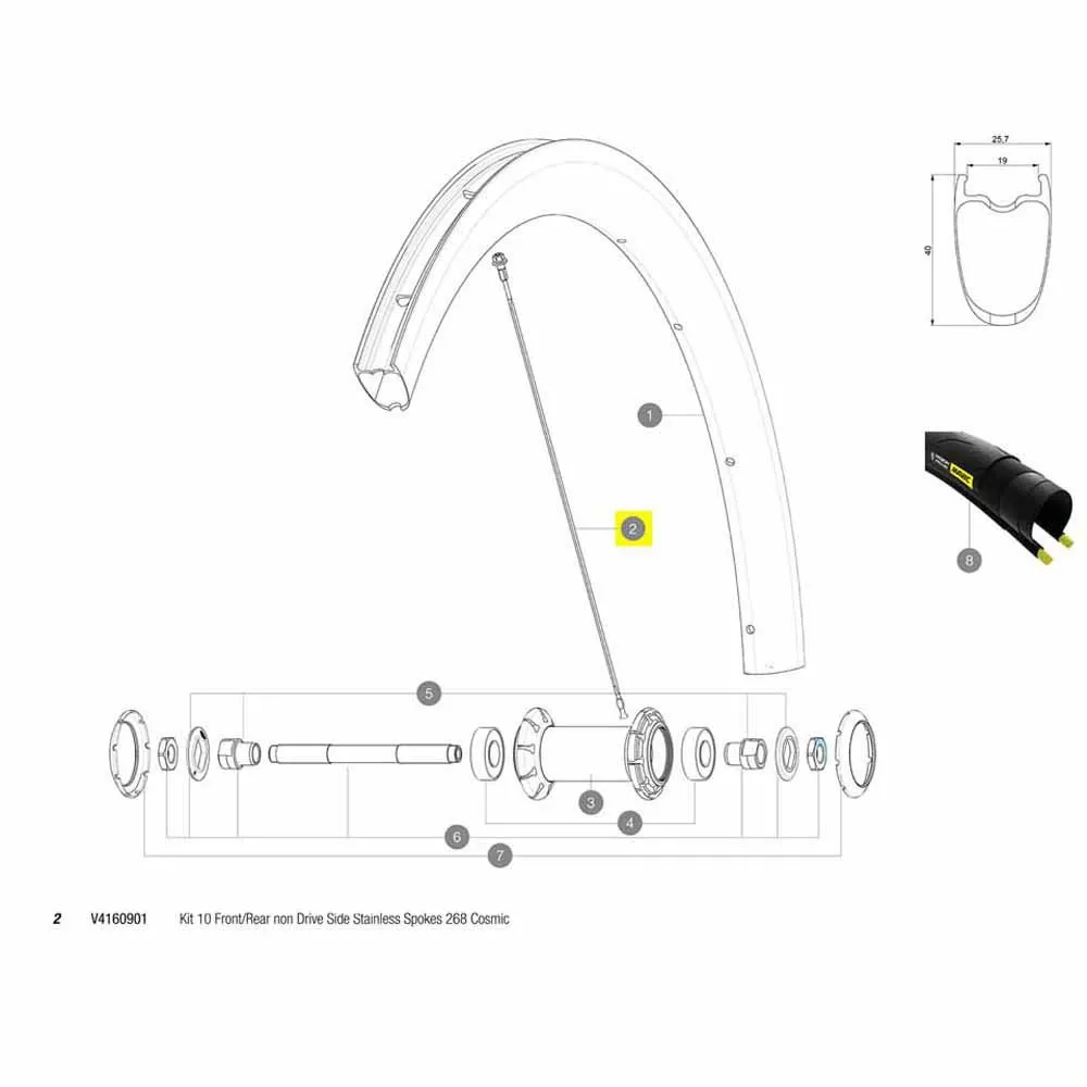 Mavic Kit 10 Front/rear Cosmic Pro Carbon Ust Eiker, Black, 268mm Mavic Kit 10 Front/rear Cosmic Pro Carbon Ust Eiker, Black, 268mm