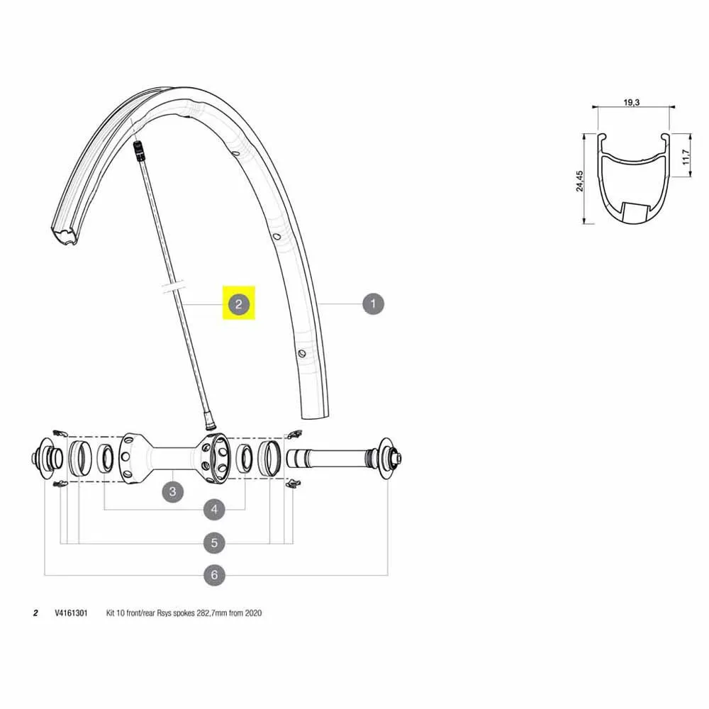 Mavic Kit 10 Front/rear Rsys 2020 Eiker, Black, 282.7mm Mavic Kit 10 Front/rear Rsys 2020 Eiker, Black, 282.7mm