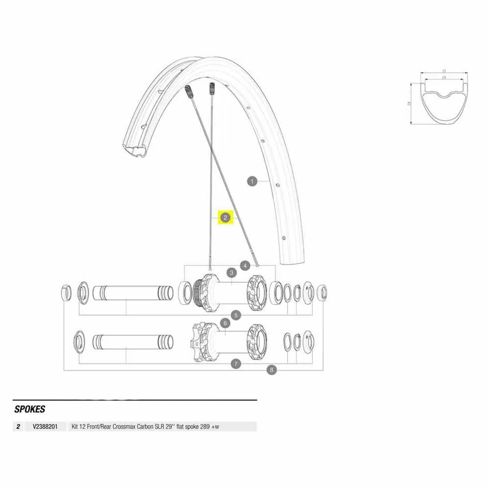 Mavic Kit 12 Crossmax Carbon Slr 29´´ Eiker, Black, 289mm