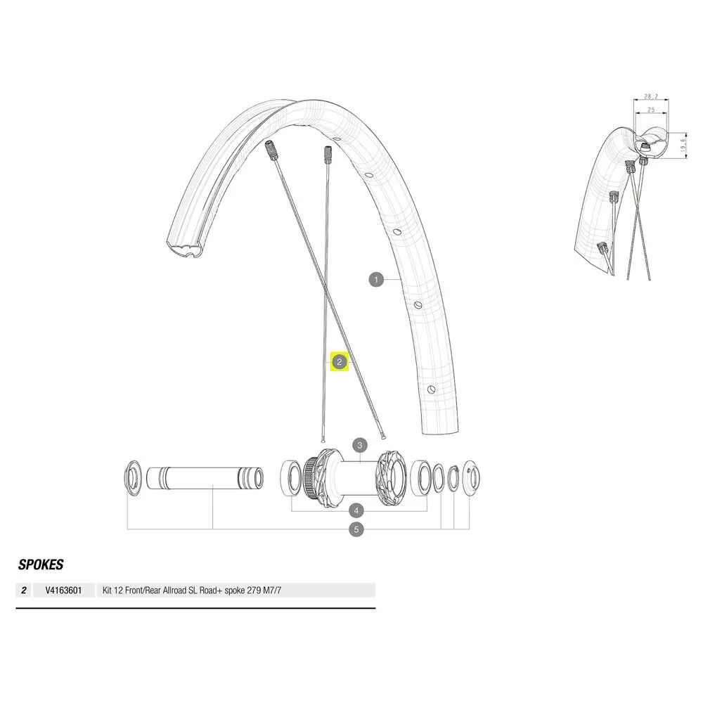 Mavic Kit 12 Front/rear Allroad Sl Road Eiker, Black, 279mm