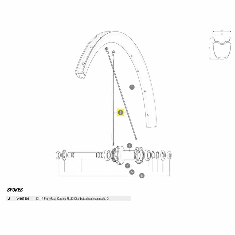 Mavic Kit 12 Front/rear Cosmic Sl 32 Disc Eiker, Black, 284mm
