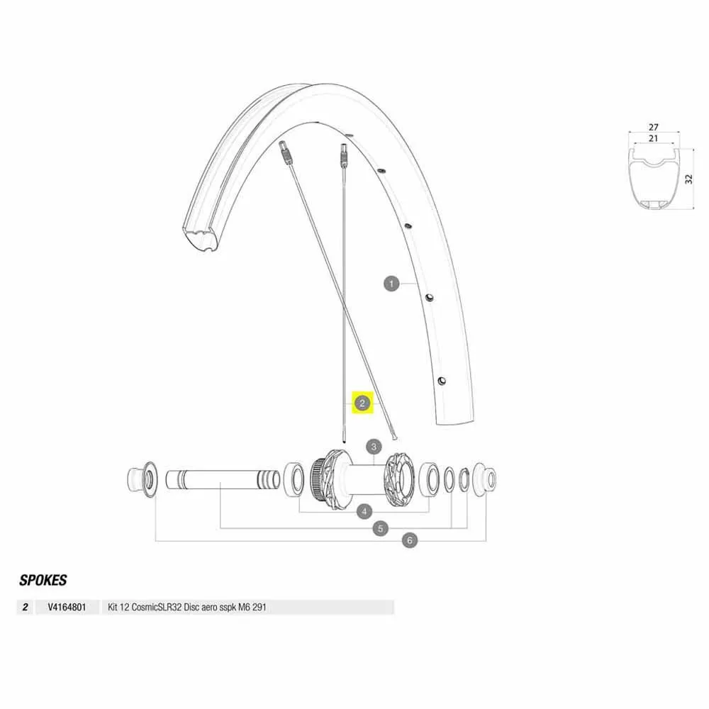 Mavic Kit 12 Front/rear Cosmic Slr 32 Disc Eiker, Black, 291mm