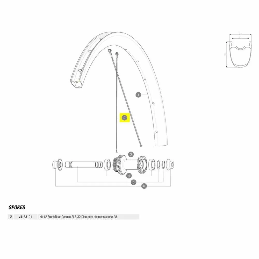 Mavic Kit 12 Front/rear Cosmic Sls 32 Disc Eiker, Black, 284mm