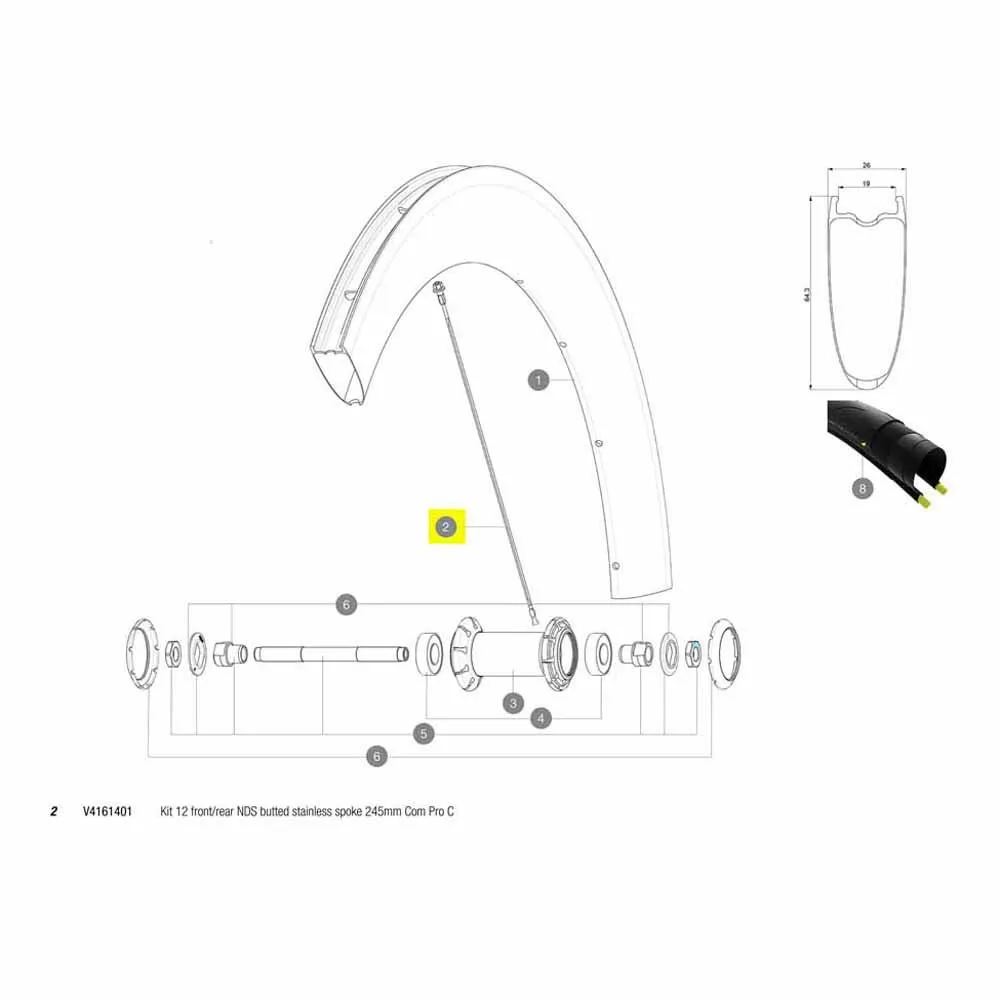 Mavic Kit 12 Front/rear Nds Com Pro Carbon Ust Eiker