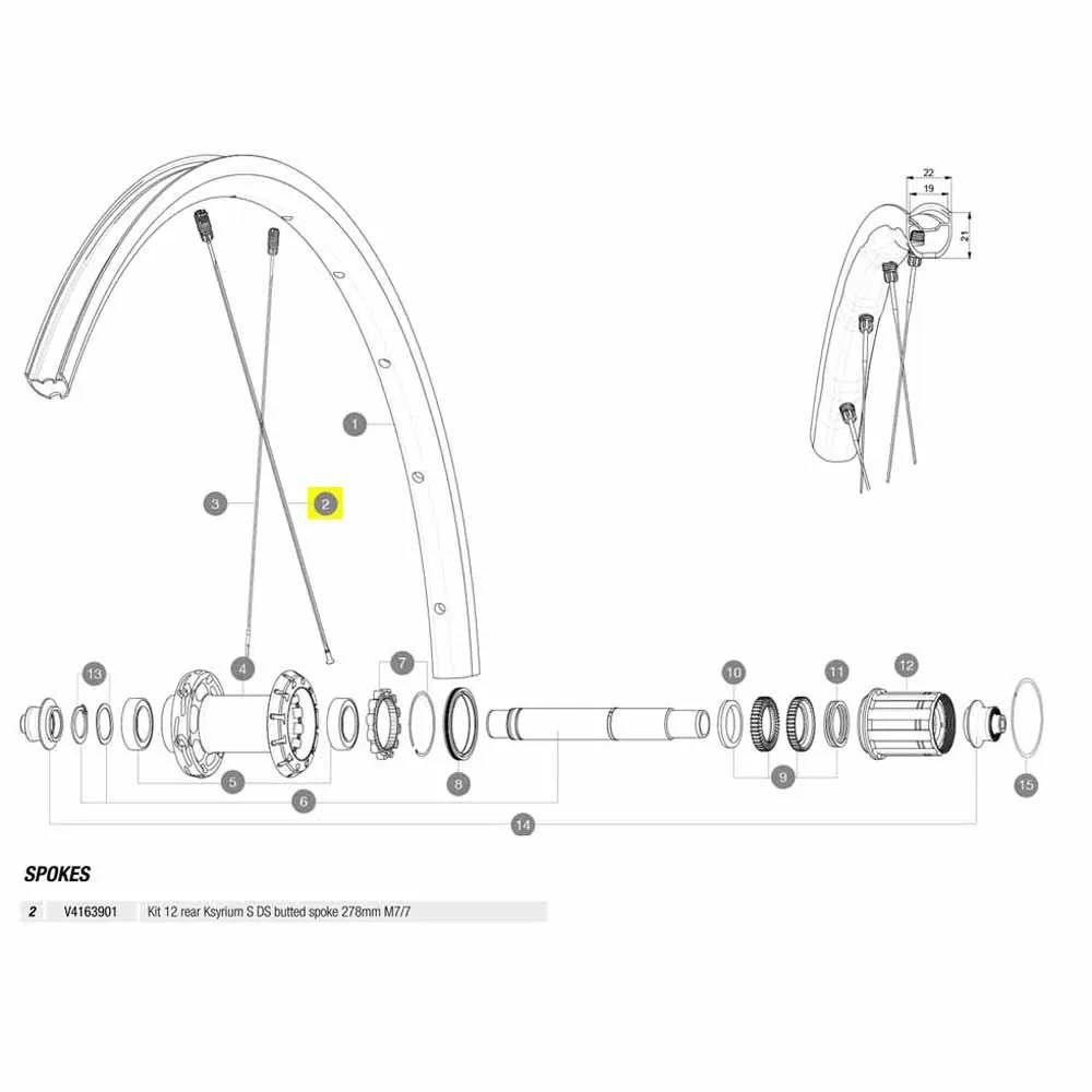 Mavic Kit 12 Rear Ksyrium S Ds Eiker, Black, 278mm Mavic Kit 12 Rear Ksyrium S Ds Eiker, Black, 278mm