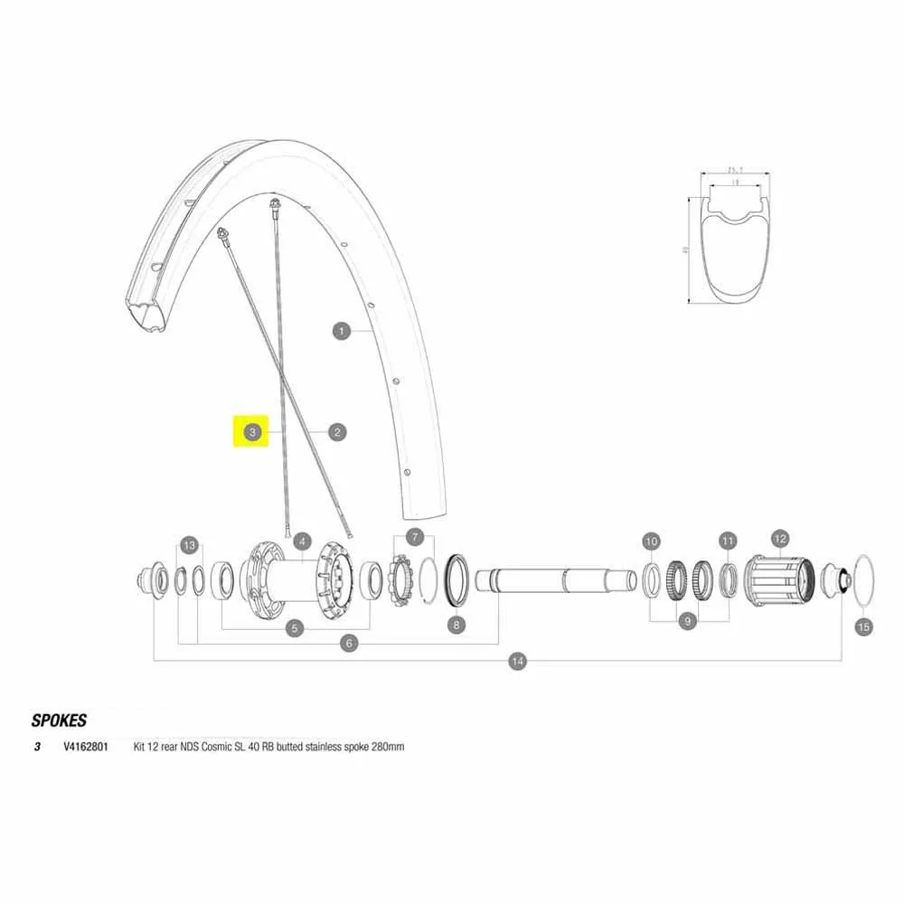 Mavic Kit 12 Rear Nds Cosmic Slr 40 Rb Eiker
