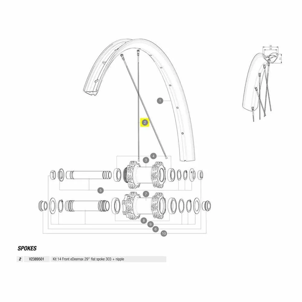 Mavic Kit 14 Front Edeemax 29´´ Eiker, Black, 303mm