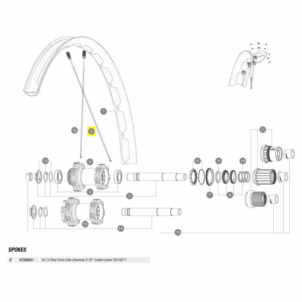 Mavic Kit 14 Rear Drive Side Edeemax S 29´´ Eiker