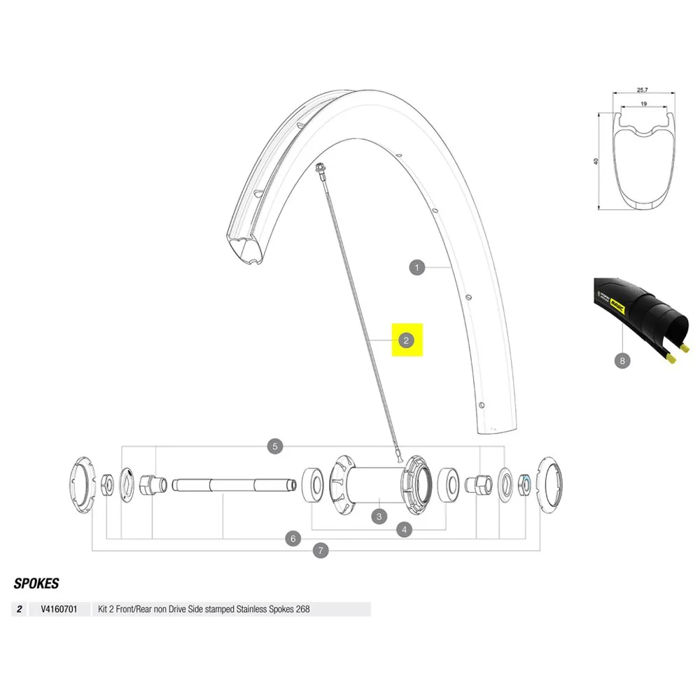Mavic Kit 2 Front/rear Cosmic Pro Carbon Ust Eiker, Black, 268mm Mavic Kit 2 Front/rear Cosmic Pro Carbon Ust Eiker, Black, 268mm