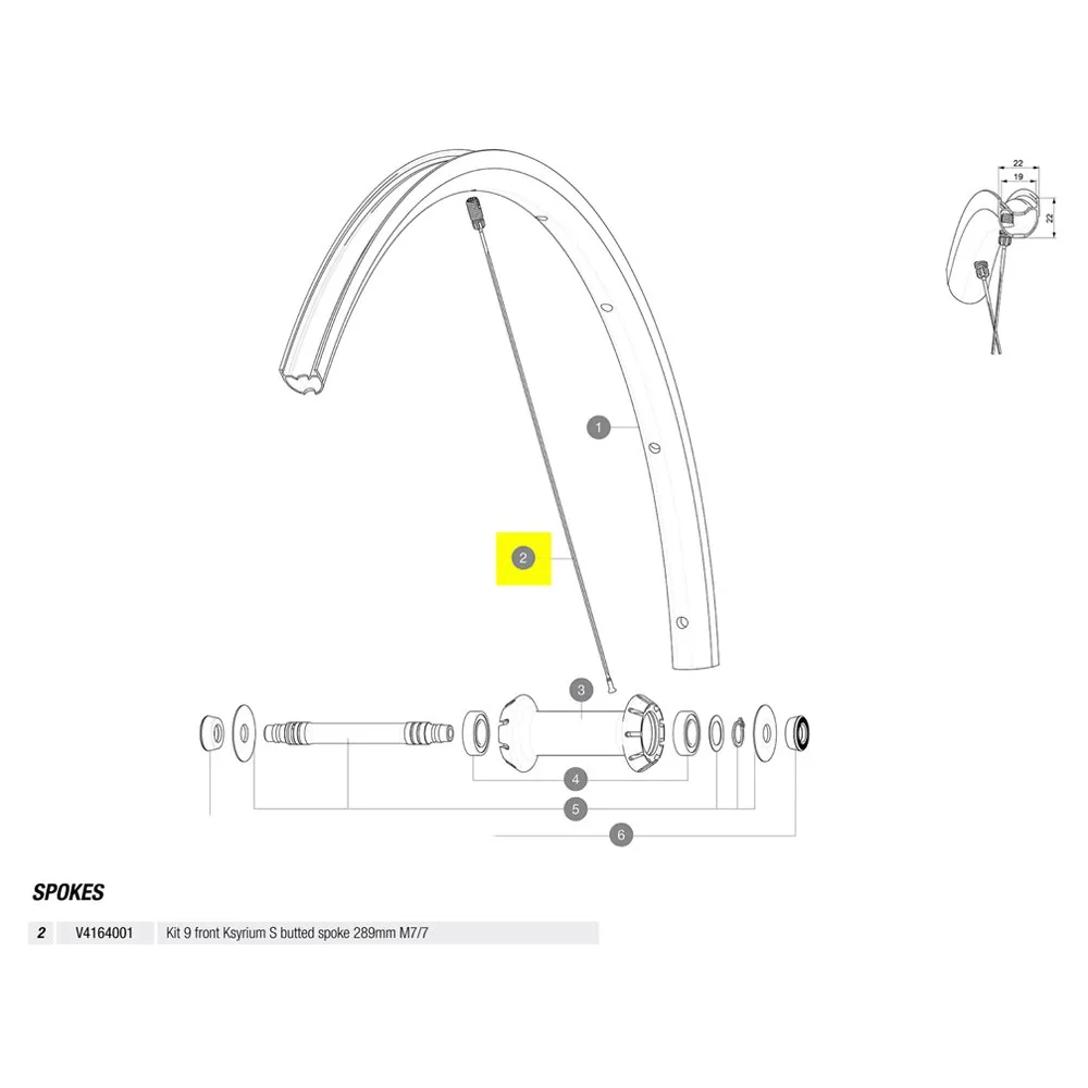Mavic Kit 9 Front Ksyrium S Eiker, Black, 289mm