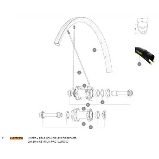 Mavic Ksyrium Pro Allroad 2016 Bakre Eiker 12 Enheter