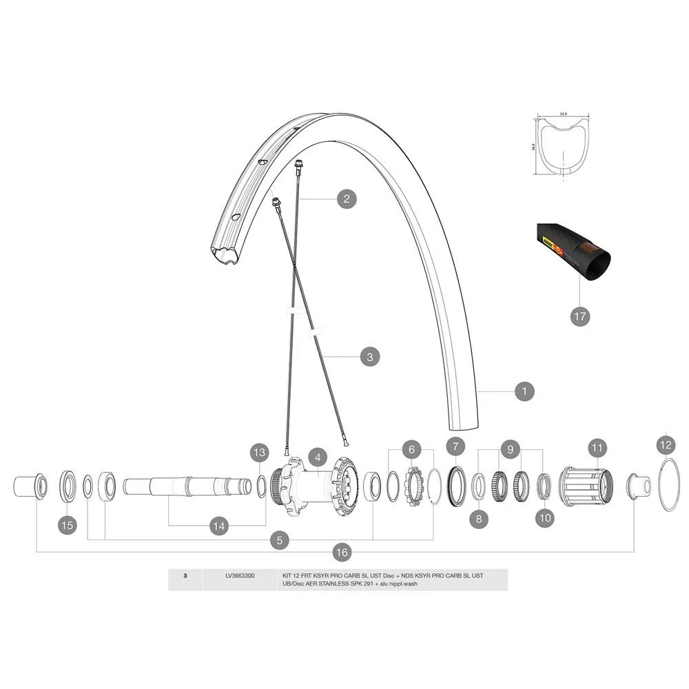 Mavic Ksyrium Pro Carbon Sl Ust Venstre Eiker 12 Enheter, Black, 291mm Mavic Ksyrium Pro Carbon Sl Ust Venstre Eiker 12 Enheter, Black, 291mm