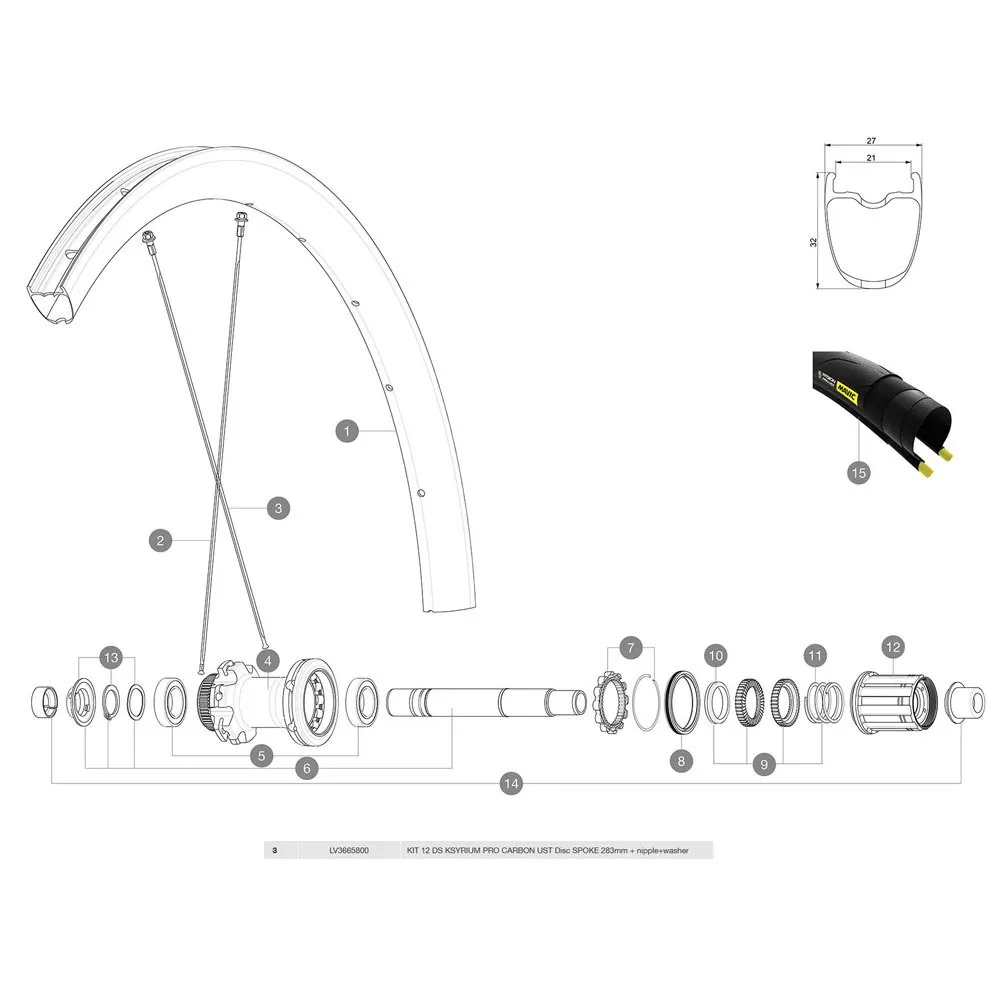 Mavic Ksyrium Pro Carbon Ust Disc Bakre Høyre Eiker 12 Enheter, Black, 283mm Mavic Ksyrium Pro Carbon Ust Disc Bakre Høyre Eiker 12 Enheter, Black, 283mm