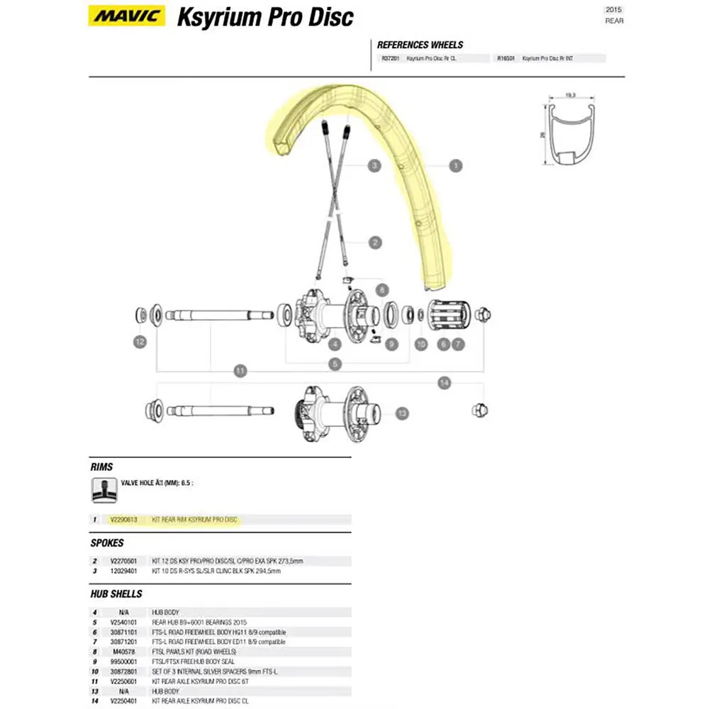 Mavic Ksyrium Pro Disc Bakfelg, Black, 700 - 28" 20H Mavic Ksyrium Pro Disc Bakfelg, Black, 700 - 28" 20H