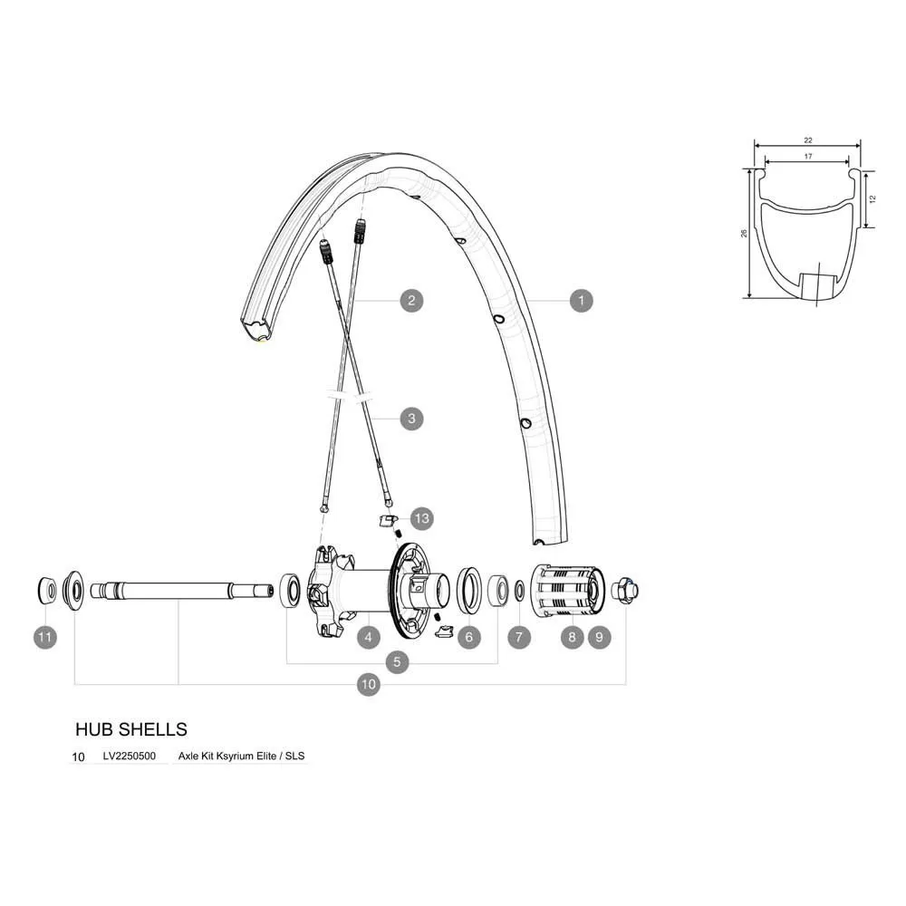 Mavic Ksyrium Sle/sls/elite S Bakre Navaksel, Black, One Size