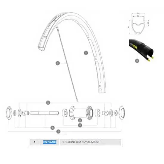 Mavic Ksyrium Ust Framfelg Refurbished, Black, 700 - 28" 18H