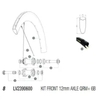 Mavic Qrm+ 6b Forhjulsaksel