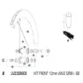 Mavic Qrm+ 6b Forhjulsaksel, Black / silver, 12 x 100mm