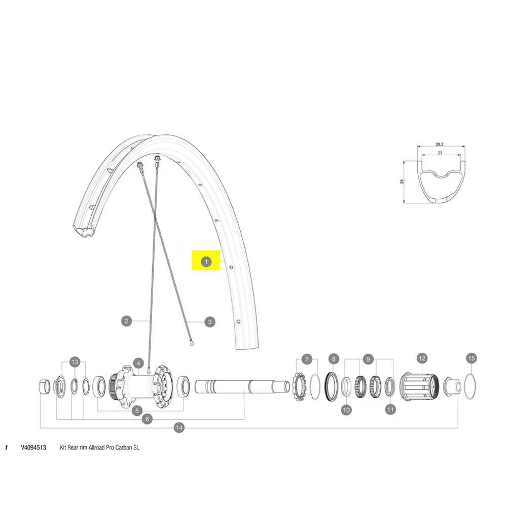 Mavic Rear Allroad Pro Carbon Sl Landeveissykkel Felg, Black, 700 - 28"