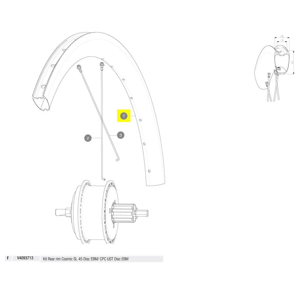 Mavic Rear Cosmic Sl 45 Disc Ebm/cpc Ust Disc Ebm Landeveissykkel Felg, Black, 700 - 28" Mavic Rear Cosmic Sl 45 Disc Ebm/cpc Ust Disc Ebm Landeveissykkel Felg, Black, 700 - 28"