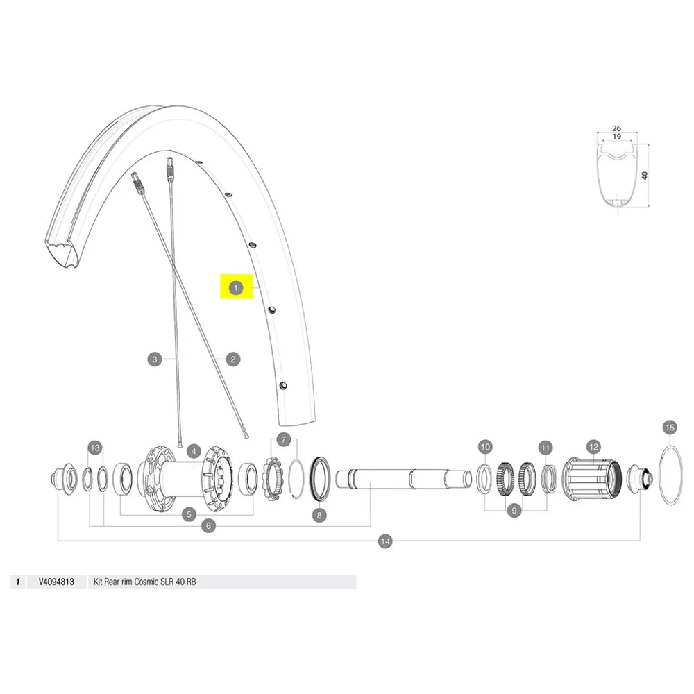 Mavic Rear Cosmic Slr 40 Rb Landeveissykkel Felg, Black, 700 - 28"