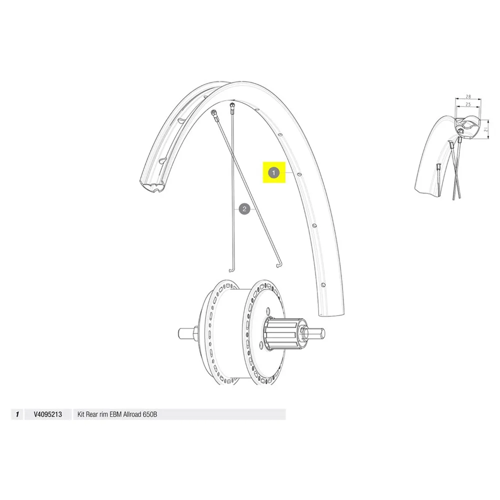 Mavic Rear Ebm Allroad 650 B Landeveissykkel Felg, Black, 700 - 28"