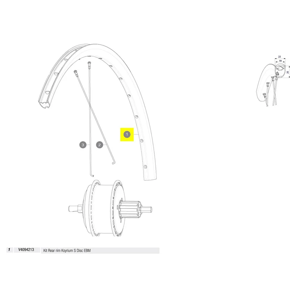 Mavic Rear Ksyrium S Disc Ebm Landeveissykkel Felg, Black, 700 - 28" Mavic Rear Ksyrium S Disc Ebm Landeveissykkel Felg, Black, 700 - 28"