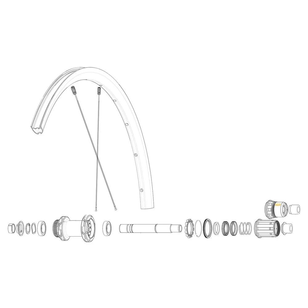 Mavic Rear Ksyrium S Disc Landeveissykkel Felg, Black, 700 - 28"
