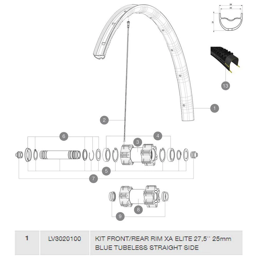 Mavic Xa Elite Tubeless Felg Mavic Xa Elite Tubeless Felg