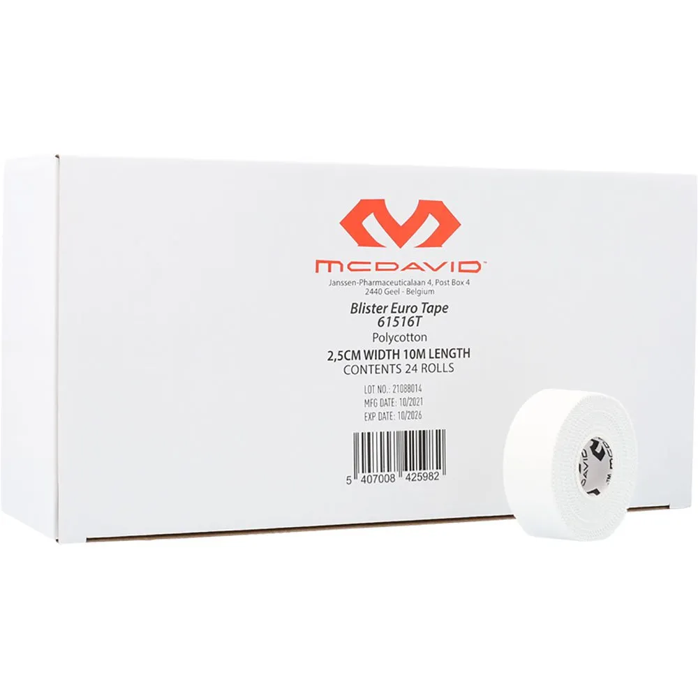 McDavid Eurotape 2.5 Cmx10m Kinesiologi Tape, Bulk / pack white, One Size McDavid Eurotape 2.5 Cmx10m Kinesiologi Tape, Bulk / pack white, One Size