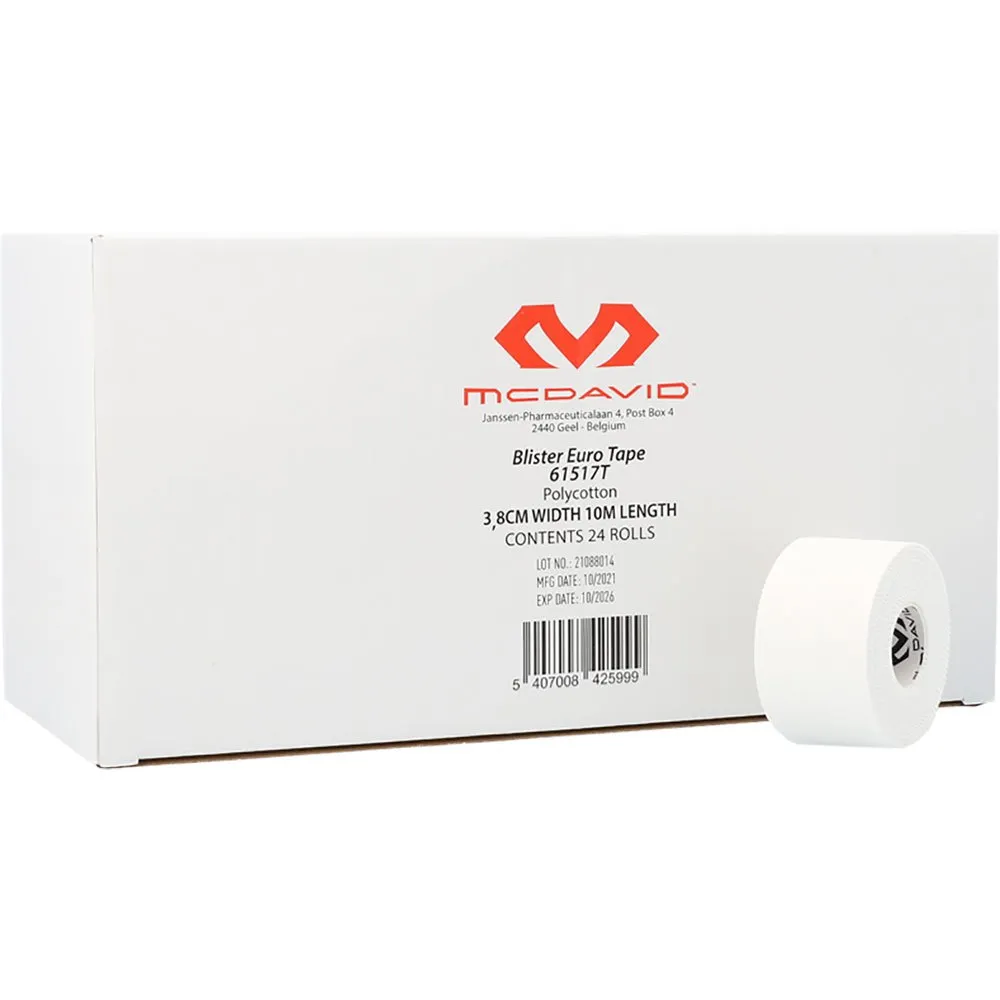 McDavid Eurotape 3.8 Cmx10m Kinesiologi Tape, Bulk / pack white, One Size