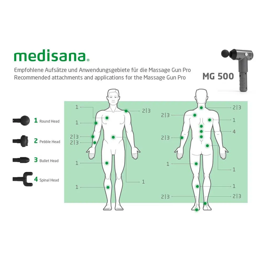 Medisana Mg 500 Pro Massasjepistol, Black, One Size
