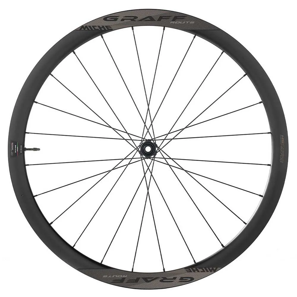 Miche Graff Route 28´´ 700c Cl Disc Tubeless Hjulsett For Grussykkel, Black, 12 x 100 / 12 x 142mm, Shimano Micro Spline Miche Graff Route 28´´ 700c Cl Disc Tubeless Hjulsett For Grussykkel, Black, 12 x 100 / 12 x 142mm, Shimano Micro Spline