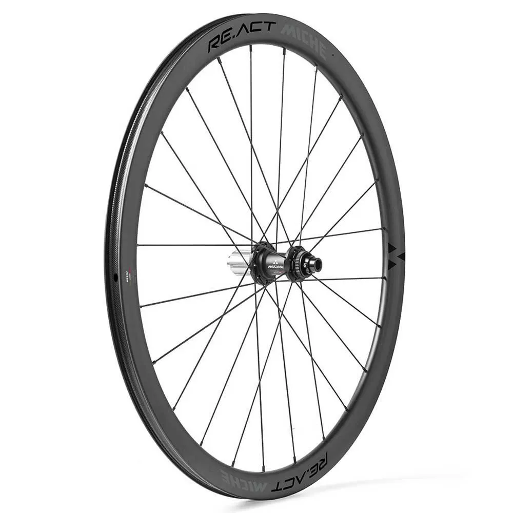 Miche Re.act 28´´ 700c Cl Disc Tubeless Landeveishjulsett, Black, 12 x 100 / 12 x 142mm, Sram XDR