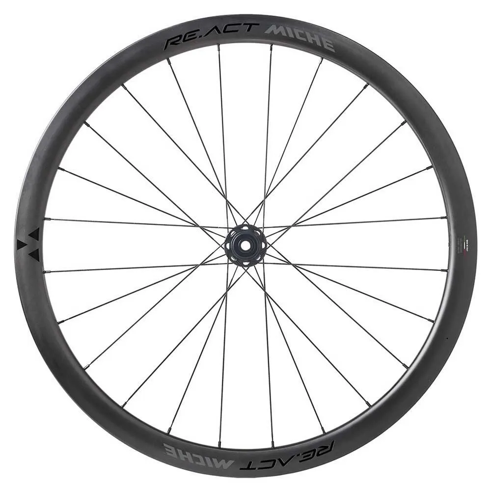 Miche Re.act 28´´ 700c Cl Disc Tubeless Landeveishjulsett, Black, 12 x 100 / 12 x 142mm, Sram XDR