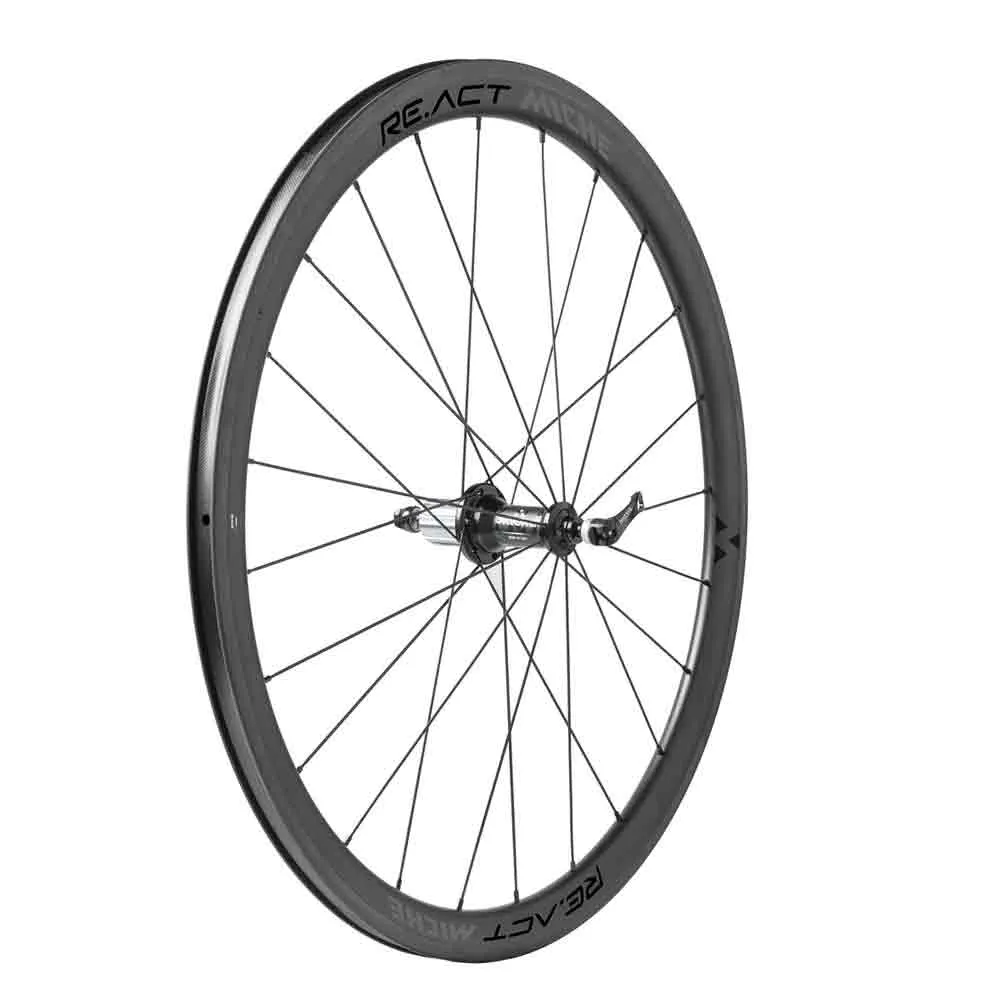 Miche Re.act Landeveishjulsett, Black, 12 x 100/12 x 142mm, Shimano/Sram HG Miche Re.act Landeveishjulsett, Black, 12 x 100/12 x 142mm, Shimano/Sram HG