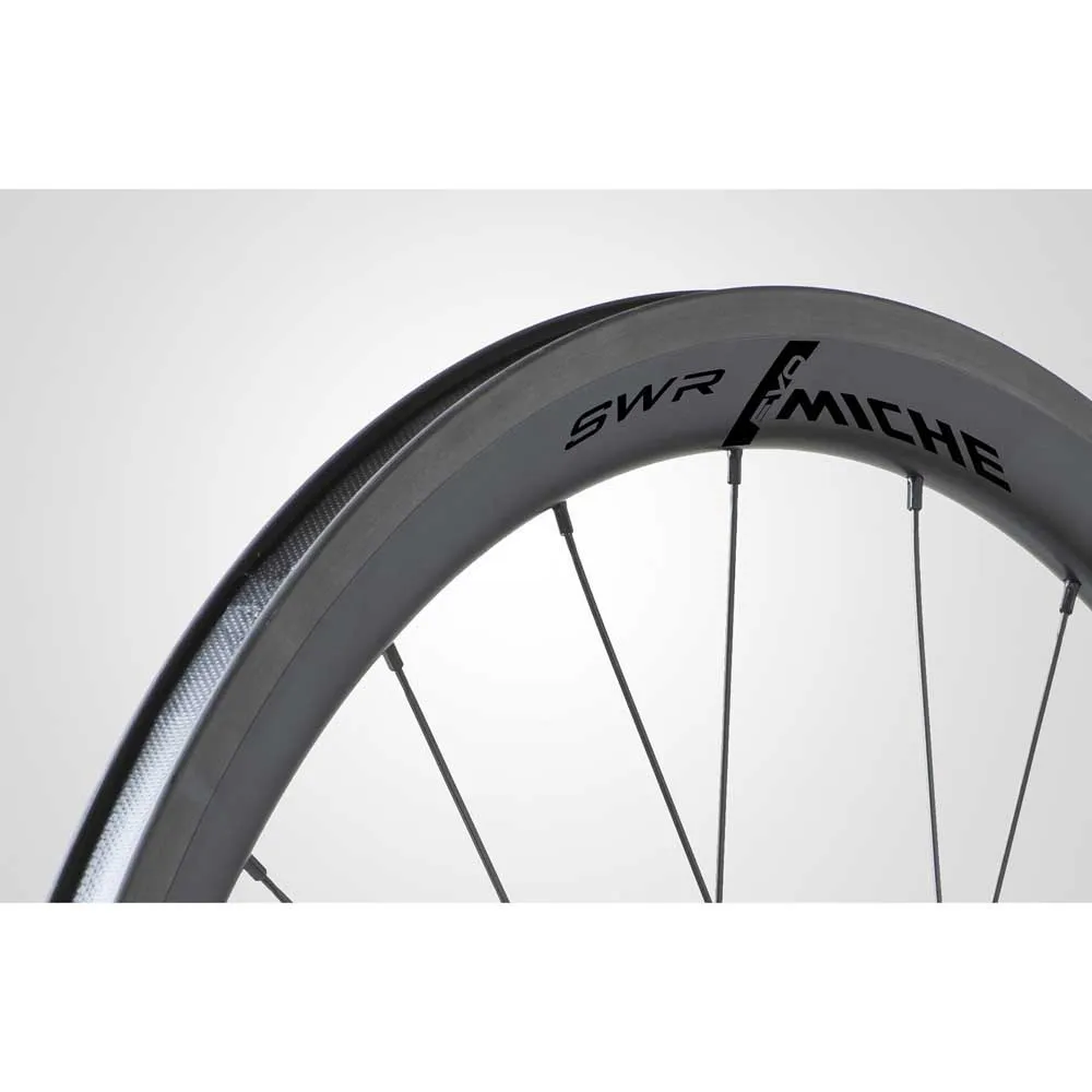 Miche Swr Rim 38 Tubeless Landeveishjulsett, Black, 9 x 100/10 x 130mm, Shimano/Sram HG