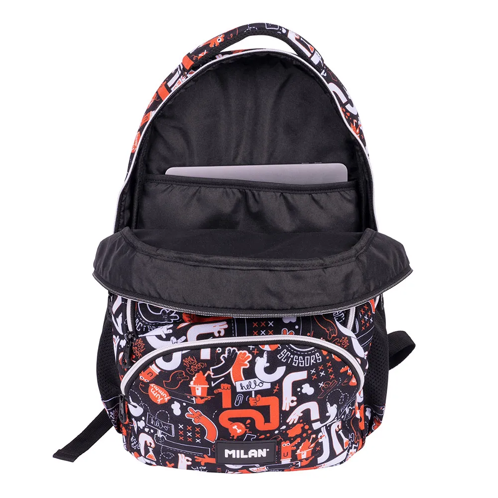 Milan 4 Glidelås Skolesekk Fingre Spesialserie 25l, Multicolor Milan 4 Glidelås Skolesekk Fingre Spesialserie 25l, Multicolor