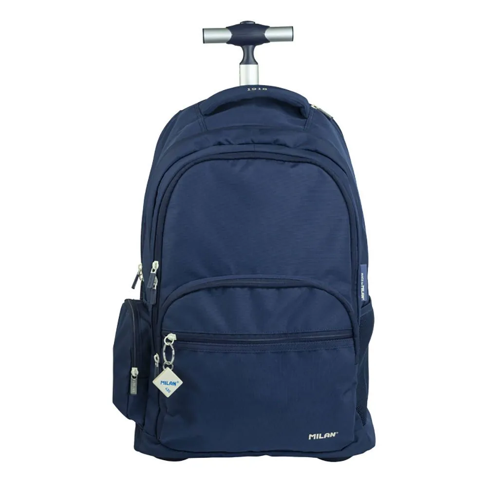 Milan 6 Zip Wheeled Backpack 25l 1918 Series Ryggsekk Med Hjul, Navy blue