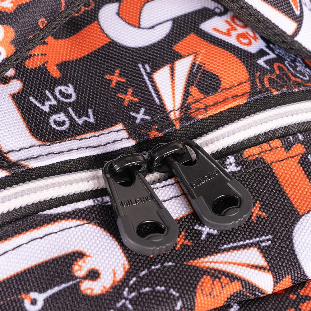 Milan Skolesekk Med 2 Glidelåser Fingre Spesialserie 21l, Multicolor