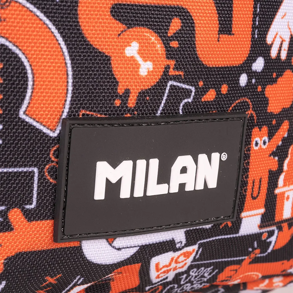Milan Skolesekk Med 2 Glidelåser Fingre Spesialserie 21l, Multicolor