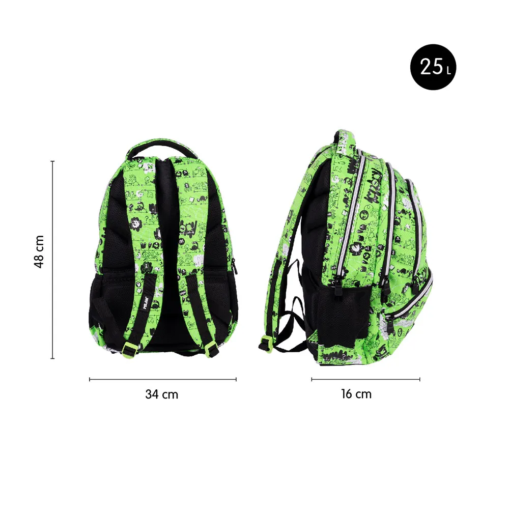 Milan Skolesekk Med 4 Glidelåser Tandem 2 Spesialserie 25l, Multicolor Milan Skolesekk Med 4 Glidelåser Tandem 2 Spesialserie 25l, Multicolor