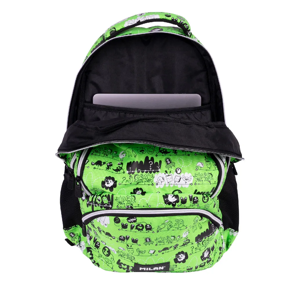 Milan Skolesekk Med 4 Glidelåser Tandem 2 Spesialserie 25l, Multicolor Milan Skolesekk Med 4 Glidelåser Tandem 2 Spesialserie 25l, Multicolor